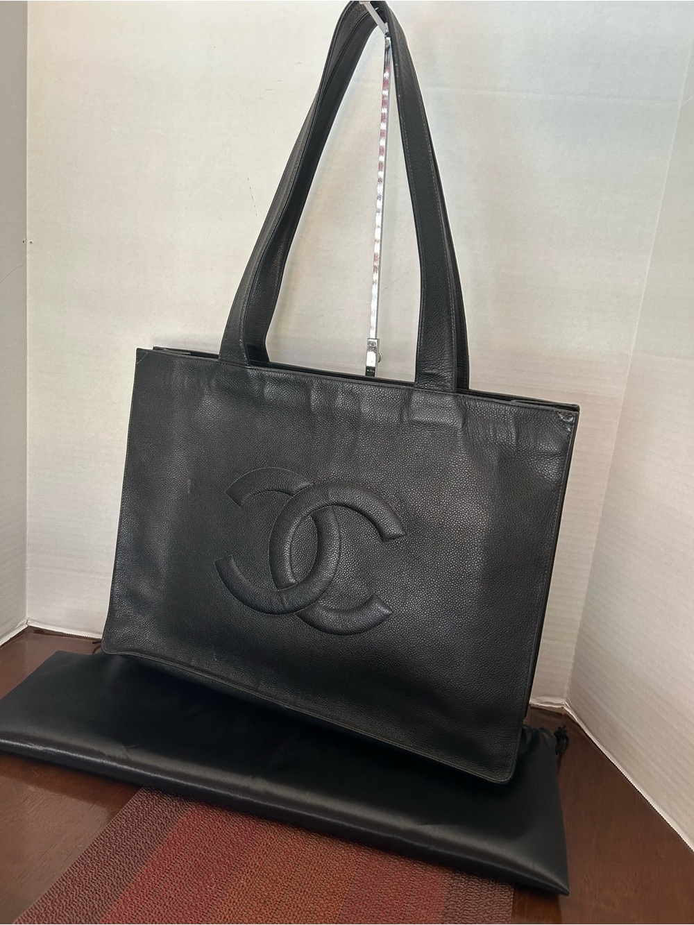 CHANEL Black Caviar Leather CC Tote